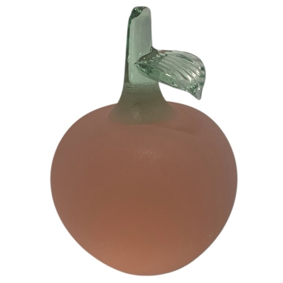 Crowning Touch Frosted Apple Peach Fruit Paperweight Taiwan ROC 2.5"x3.5" EUC - Picture 2 of 5
